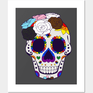 Pride Flag - Sugarskull Dia De Los Muertos Posters and Art